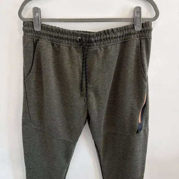 Burnside Men's Sz L Performance Jogger Pants Olive Green Army Zip Pocket BG8531 - Picture 3 of 16